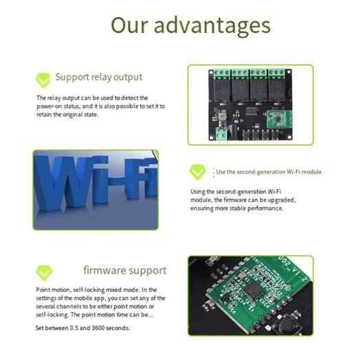 4CH 7-36V Wifi  Module Wireless Relay  APP Remote Control  Timer 10A  Home 2