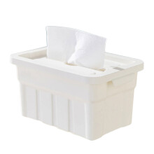 Retro Industrial Desktop Tissue Box Holder With Spring-White