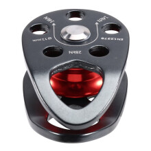 Micro Mobile Pulley 28KN Mobile Single Pulley Cheek Shaped for Max Rope 12mm Rope for Climbing, Rescue Lifting RED