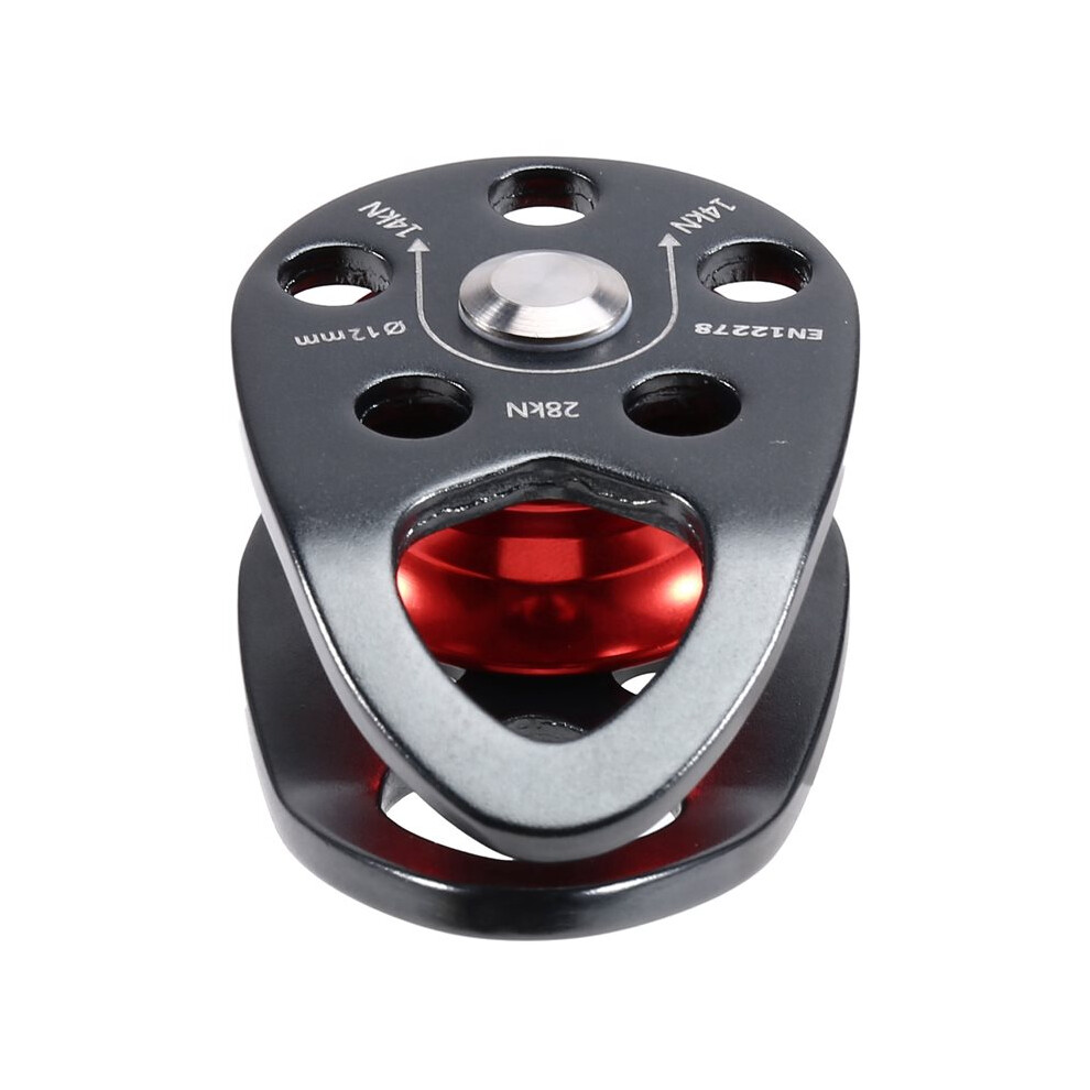 Micro Mobile Pulley 28Kn Mobile Single Pulley Cheek Shaped For Max Rope 12Mm Rope For Climbing, Rescue Lifting Red 4711672632357