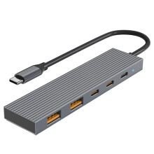 Type-C Docking Station, 6-in-1 Computer Hub, 10Gb High-Speed Hub, PD Charging, USB 3.2 Hub, 6-in-1 Splitter