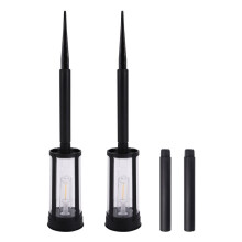 2-Pack Solcellslampor för Gångvägar, LED-Lampor i Glas och Metall för Trädgård och Landskap, 3000K Varmvit, Vattentät för Trädgården.