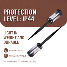 2-Pack Zonne-Padverlichting voor Buiten, Glazen Metalen Led-Tuinverlichting, 3000K Warm Wit, Waterdicht voor de Tuin