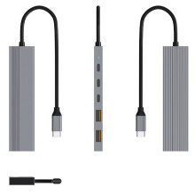 Type-C Dockingstation, 6-in-1 Computerhub, 10 Gb Snelle Hub, PD-Opladen, USB 3.2-Hub, 6-in-1 Splitter