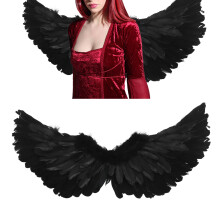 Angel Wings Costume Set Feather Cardboard Small/Medium/Large for Kids & Adults