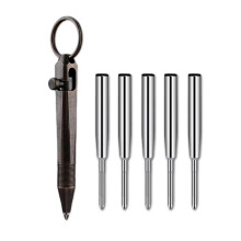 Penna Roller In Ottone con Punta Fine da 0,5 mm e Ricariche di Ricambio per Una Scrittura Fluida, Ideale per La Scrittura di Diari e L'Uso In Ufficio