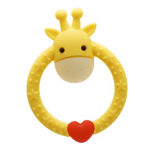 Baby-Giraffenform Beißspielzeug aus Soft-Silikon für Säuglinge, Beruhigung und Zahnungshilfe, Gelb