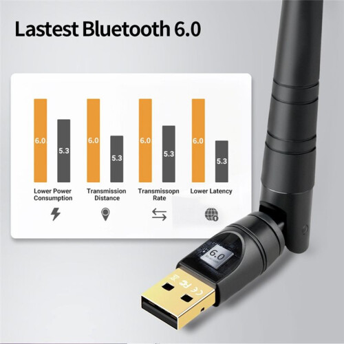 USB  6.0 Adapter BT6.0 USB Dongle Wireless Music Audio Receiver Transmitter A2DP/AAC/SBC for PC Mouse Keyboard 2