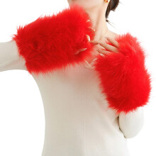 Frostproof Fingerless Gloves With Soft Lining Flexible Grip-Red