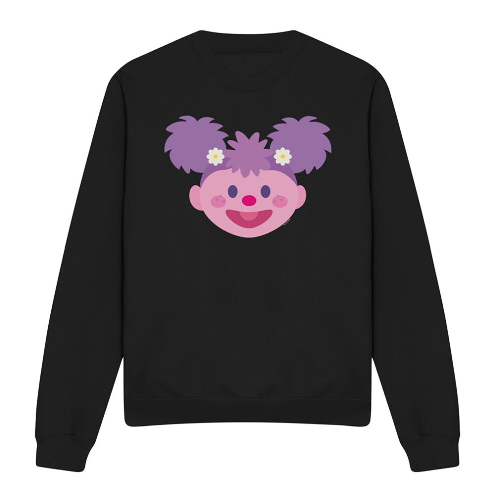 Sesame Street (L, ) Unisex Adult Kawaii Abby Cadabby Face Sweatshirt Black
