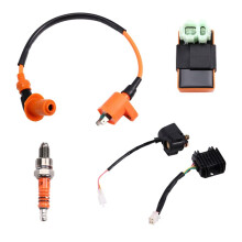 Motorcycle Scooter Ignition Coil 6 Pin CDI Solenoid Relay Voltage Regulator Rectifier for GY6 50-150CC Engine