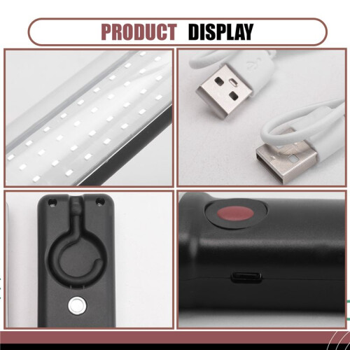 Powerful LED Work Light with Magnet Lighting USB Rechargeable Light COB Emergency Flashlight Car Garage Handheld Lamp 1