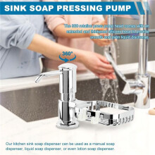 Soap Dispenser for Kitchen Sink,Built in Soap Dispenser Pump with Sponge Holder & Extension Tube Kit for Under Counter,A