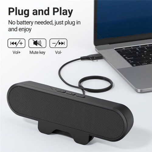 PC Speaker Desktop Computer Speaker Easily Clamps Display Volume Control Laptop Speaker  Sound Bar Desk Speaker 2