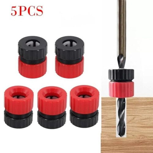 5pcs Adjustable Drill Depth Stop Collar Set 8-13mm Plastic Drill Bit Guide Stopper for Woodworking DIY Projects 2