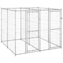 Chenil exterior jaula recinto parque animales perro exterior acero galvanizado 4,84 m² 02_0000422