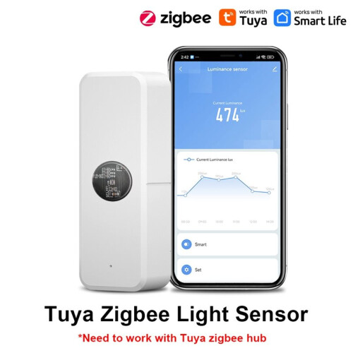 Tuya Zigbee Light Sensor Luminance Detector Sensor  Home Automation App Control Tuya Light Detector 2
