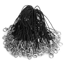 Cinghia del Cavo Lariat 100PZ Nero Lanyard Lobster Clasp per Cellulare / Unità USB / Portachiavi / Gioielli DIY