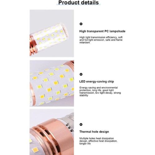 10Pcs E27 LED Corn Bulb 16W Corn Bulb Replace Halogens Lamps Small Screw-in  Three-Color Lighting 2