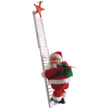 Animado Escalando Papai Noel Na  Brinquedo Elétrico Papai Noel Árvore de Natal Enfeites de Parede Decoração Interior Exterior