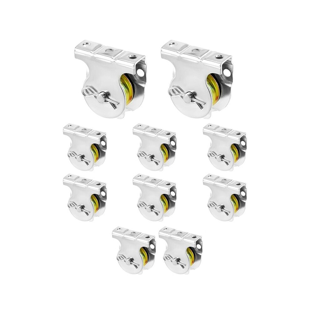 10Pcs Wall Mount Pulleys, 1-1/2" Ceiling Mount Single Pulley V- Pulley Hardware Accessories For 3/8" Wire Or Rope 6031264405809