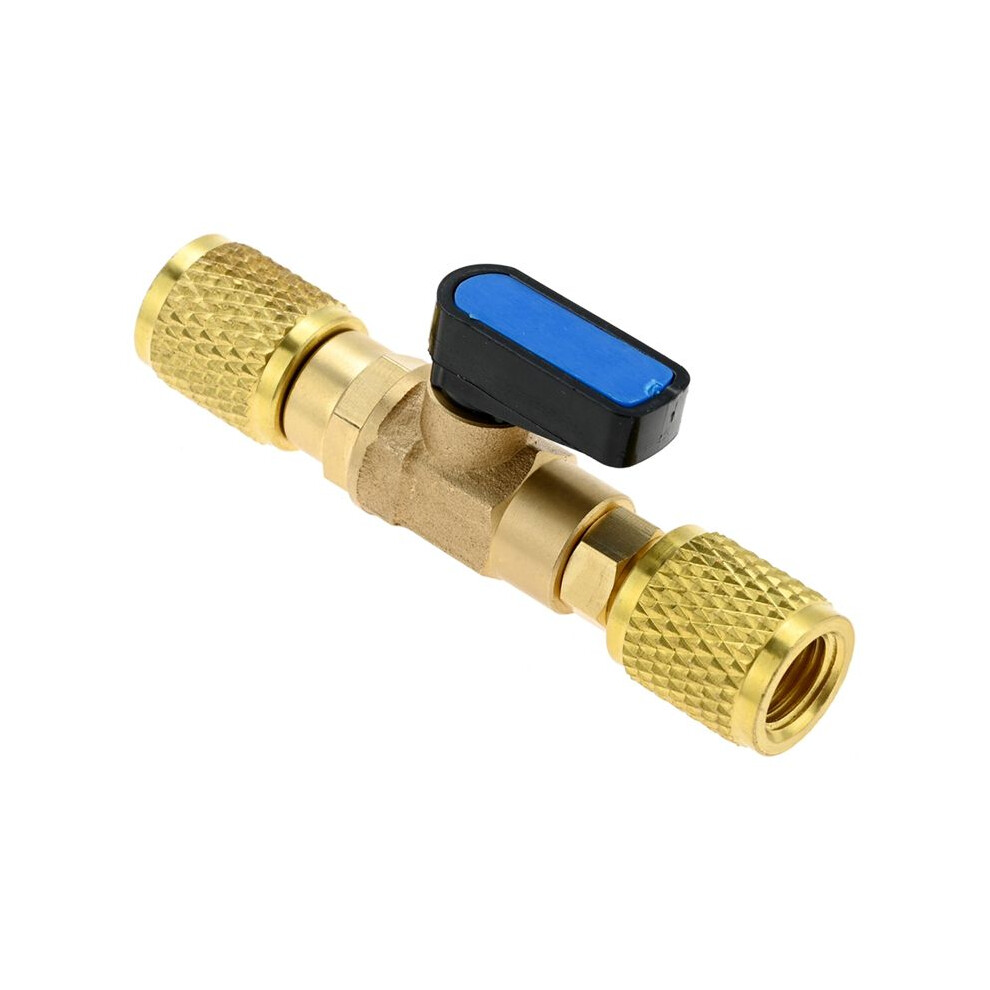1/4Inch Sae Female Adapter 7/16Inch-20 Unf Brass Shut-Off Valve Air Conditioner Refrigerant Valve 6031862452748