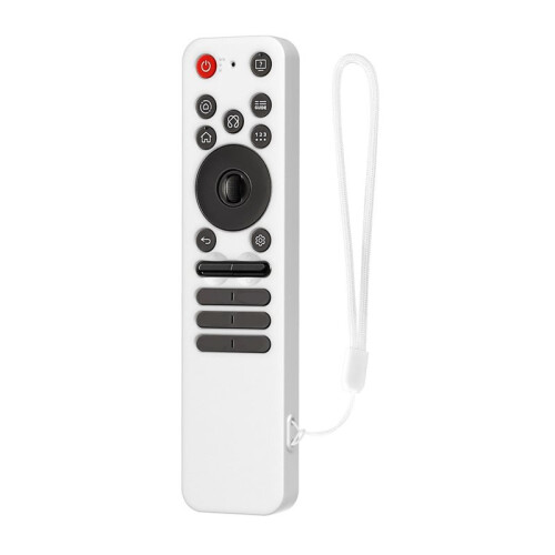 Silicone Protective Case with Lanyard Shockproof Soft Shell Protector Sleeve for  MR25GA Remote Control White