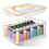 Acrylic Paint Storage Box for 2 Fl. Oz Acrylic Paints, 48 Bottles Capacity, Brushes  Organizer with Handle 1