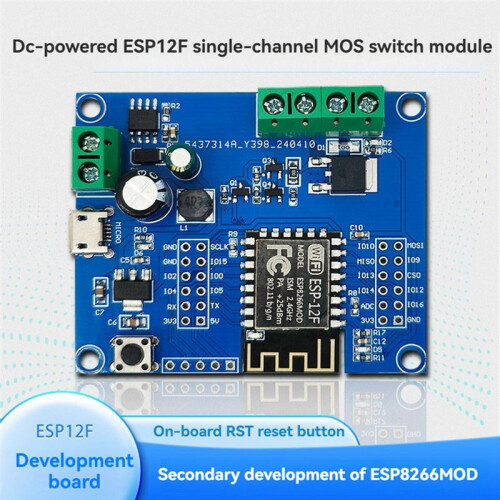 ESP8266 WIFI Single Relay MOS  Control Module ESP-12F Development Board Support  5-80V and USB Port Power Supply 1
