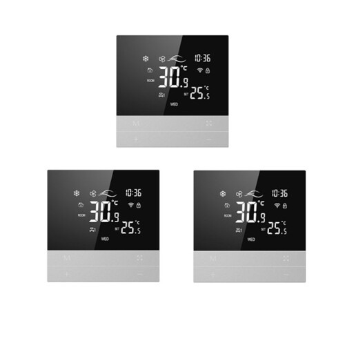 Tuya WiFi Temperature Controller  Cool 3 Speed Fan Coil Unit Voice Temperature Controller 3Pcs