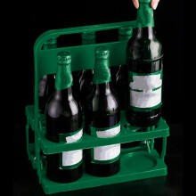 Portabottiglie in plastica verde robusto - design pieghevole per un facile stoccaggio
