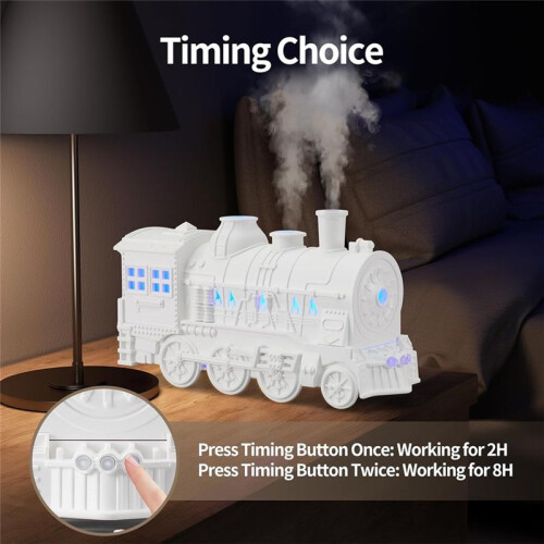 USB Essential Oil Diffuser 300ML Train Cool Mist Humidifier Quiet Aromatherapy Diffuser with Night Light for Bedroom 2