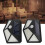 2Pcs Solar Motion Light 4Sided 18650 800mAh Black 15