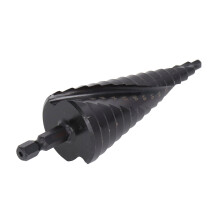 Metal HSS Spiral Hole Reamer 15 Steps Hex Shank for Steel Drilling 4-32mm