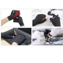 Slip-Proof Half Finger Workout Gloves Men Women, M, Black