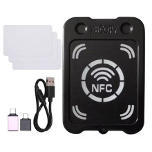 Leitor de Cartão com Chip Inteligente RFID Copiador + 3xCUID Cartão NFC Leitor de Chave de Criptografia IC 13,56 MHz RFID Token Clone Duplicador