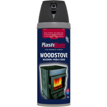 Plasti-Kote PKT26030 Wood Stove Twist & Spray Black 400ml