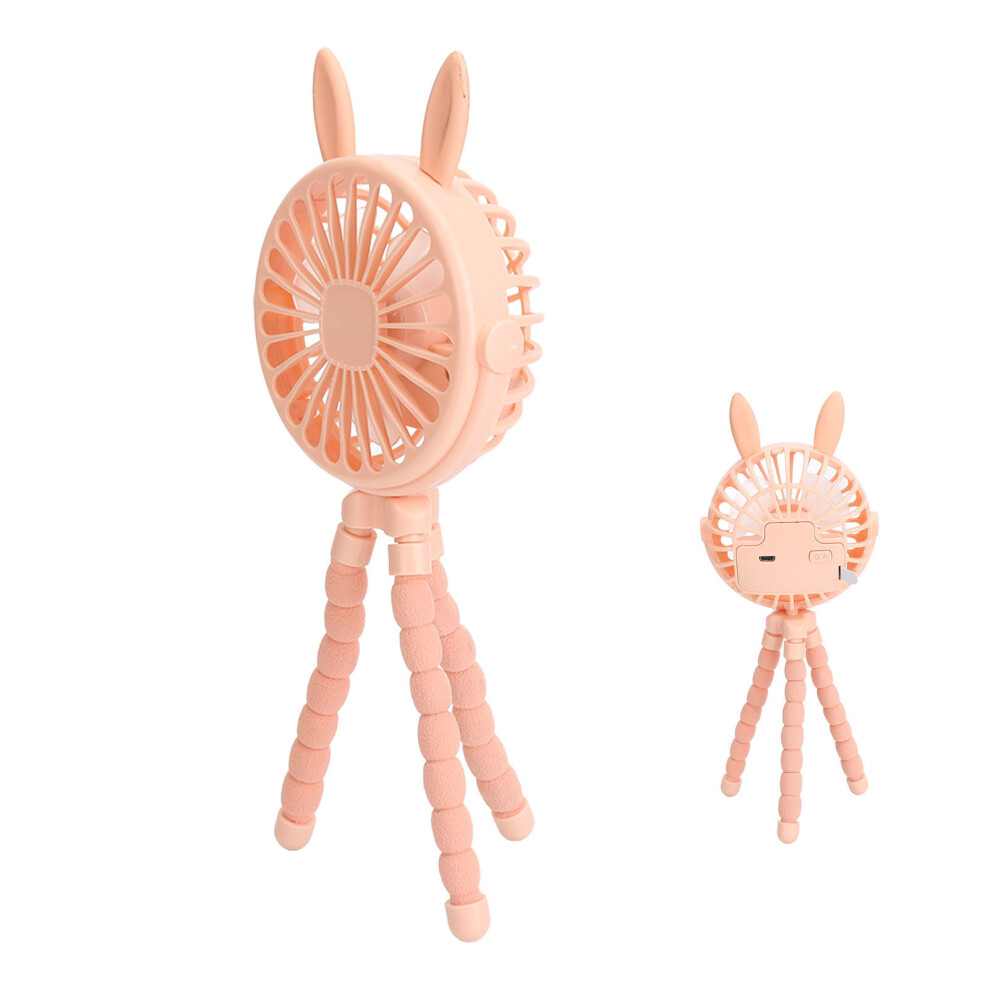 Cute Baby Stroller Fan with 3 Speed, 500mAh Battery, Clip-On