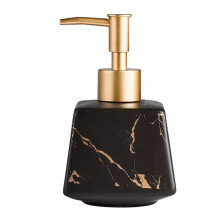 260 Ml Badrum Lyx Keramisk Marmor TvåL Dispenser Duschgel Schampo Vattenflaska Fyrkantig Lotion Pressflaska-Svart