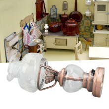 Luce a candela in miniatura in bronzo vintage su scala 1/12, adatta per case delle bambole, a batteria