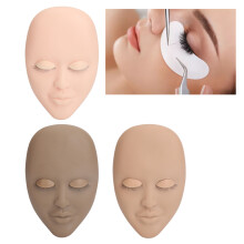 Wimpern-Übungskopf, 3 Farben, 9 Paar wiederverwendbarer Silikon-Make-up-Trainer