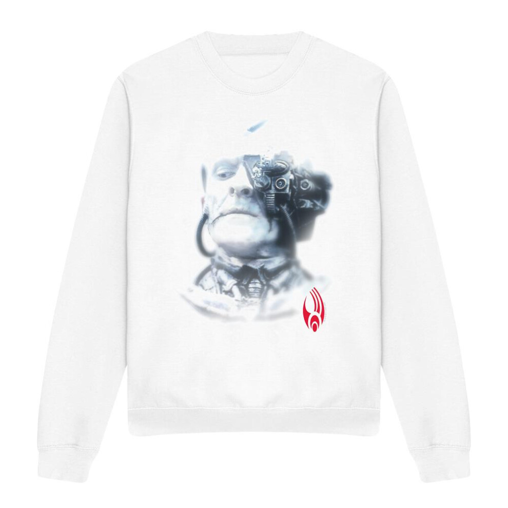 Star Trek (L, ) Unisex Adult Borg Head Sweatshirt White