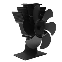 Self Starting Heat Powered Fireplace Fan Black 6 Blades High Temp Resistant