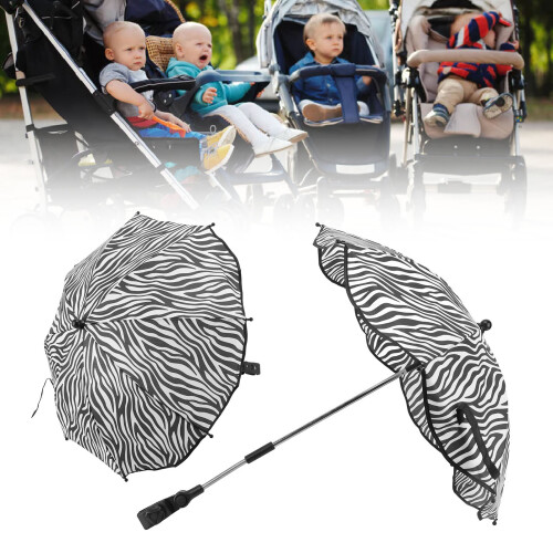 Universal 14in UV Protect Stroller Parasol, Zebra Stripe, Adjustable