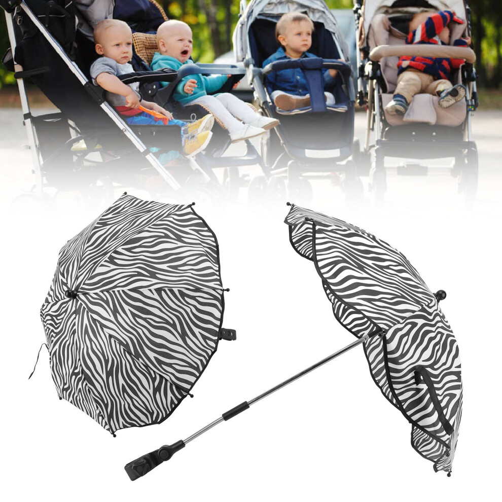 Universal 14in UV Protect Stroller Parasol, Zebra Stripe, Adjustable