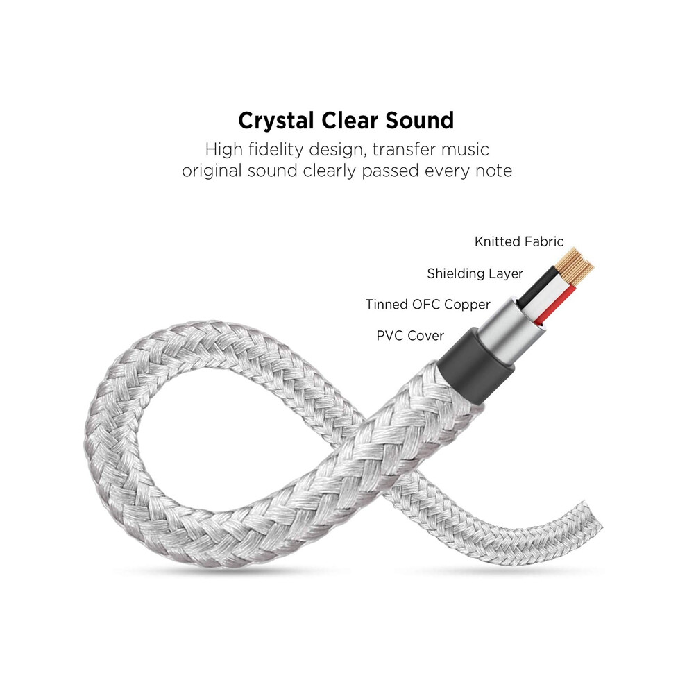 Headphone Splitter, Aux Splitter Cable For Headset Knitted 3.5Mm Splitter 2-Way Audio Splitter Stereo Audio Y Cable Produces Equal Audio Output For 4852537376280