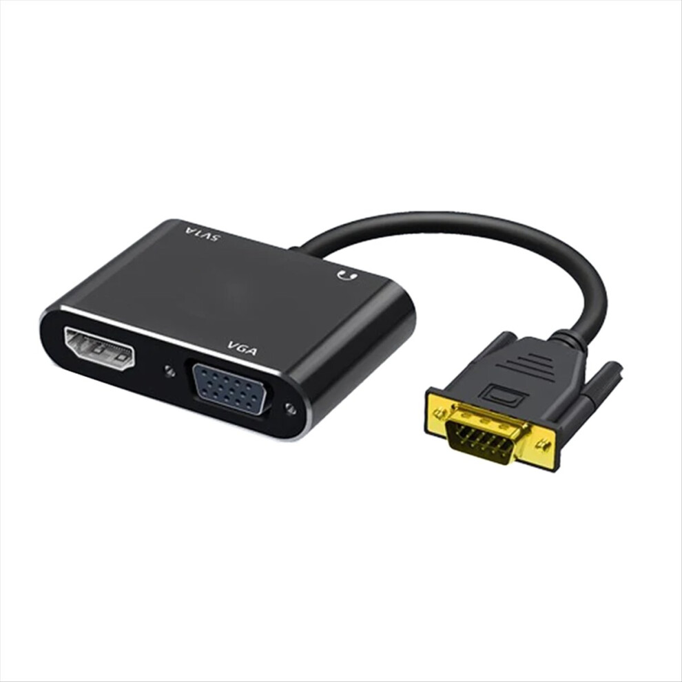 Vga To -Compatible Adapter Splitter With 3.5Mm Aud 4853954016483