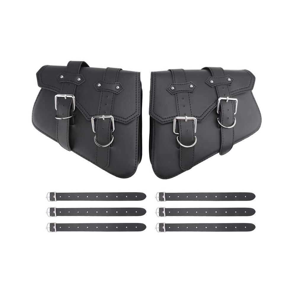 2Pcs Universal Motorcycle Bags Pu Leather Saddle Bag For Sportster Xl883 Xl1200 Side Storage Tool Pouche 4711181632237