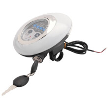3 In1 LED Scheinwerfer Elektro Fahrrad Scooter Frontlicht Licht Hupe Schloss Instrumententafel Hupe Instrument Scheinwerfer