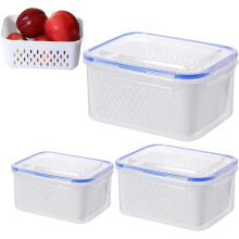 Fruit Storage Containers for Fridge, Kitchen Food Container with Removable Colander,Refrigerator Storage Box for Freezer